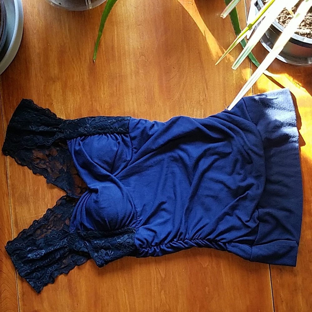 Studio Y Royal Blue Lacy Blouse